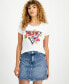 ფოტო #1 პროდუქტის Women's Roses Triangle Crewneck Short-Sleeve T-Shirt