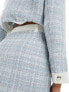 Morgan boucle mini skirt co-ord in white and blue