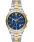 Фото #1 товара Men's Chronograph Paolo Two-Tone Stainless Steel Bracelet Watch 42mm