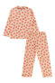 Kız Çocuk Pijama Takımı 10-13 Yaş Yumuşak Şeftali