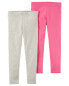 Фото #1 товара Baby 2-Pack Pink & Gray Leggings 9M