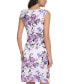 Фото #2 товара Women's Floral Print Asymmetric Sleeveless Sheath Dress