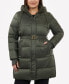 Фото #1 товара Women's Plus Size Hooded Belted Puffer Coat