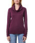 ფოტო #1 პროდუქტის Women's Chevron-Trimmed Cowl-Neck Sweater, Regular & Petites