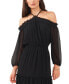 ფოტო #3 პროდუქტის Women's Smocked Waist Halter Long Sleeve Maxi Dress