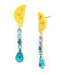 ფოტო #1 პროდუქტის Faux Stone Lemon Linear Earrings