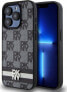 DKNY DKNY DKHCP14LPCPTSSK iPhone 14 Pro 6.1" czarny/black hardcase Leather Checkered Mono Pattern & Printed Stripes