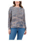 Фото #1 товара Studio Women's Patchwork Spacedye Long Sleeve Sweater