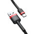 Фото #7 товара Wytrzymały nylonowy kabel przewód USB USB-C QC3.0 2A 3M czarno-czerwony