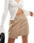 In The Style cargo wrap mini skirt in beige Бежевый, 40 - фото #1