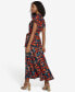 ფოტო #2 პროდუქტის Women's Floral-Print Tie-Waist Shirtdress