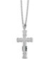 ფოტო #2 პროდუქტის Men's Cubic Zirconia Two-Tone Cross 24" Pendant Necklace in Stainless Steel & Black Ion-Plate