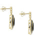 ფოტო #4 პროდუქტის EFFY® Onyx & Diamond (1 ct. t.w.) Drop Earrings in 14k Gold