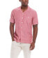 Фото #1 товара Men's Short Sleeve Linen Cotton Grid Dobby Shirt