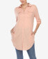 Фото #1 товара Women's Stretchy Button-Down Tunic Top