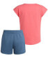 ფოტო #6 პროდუქტის Little & Toddler Girls Graphic T-Shirt & Mesh Shorts, 2 Piece Set