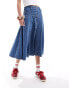 Фото #3 товара Levi's lightweight denim button through skirt in dark navy wash