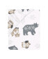 Фото #3 товара Woodland Forest White/Gray Animal 100% Cotton Baby Fitted Crib Sheet