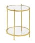 Royal Crest 2 Tier Round Glass End Table with Shelf