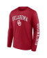 ფოტო #3 პროდუქტის Men's Crimson Oklahoma Sooners Distressed Arch Over Logo Long Sleeve T-shirt