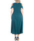 ფოტო #3 პროდუქტის Plus Size Ruffle Cold Shoulder A Line Maxi Dress