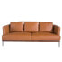 3-Sitzer-Sofa aus Leder mit Stahlbeinen
