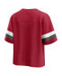 ფოტო #4 პროდუქტის Women's Red Tampa Bay Buccaneers Established Jersey Cropped V-Neck T-shirt