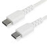 Фото #1 товара StarTech.com 2m USB C Charging Cable - Durable Fast Charge & Sync USB 2.0 Type C to USB C Laptop Charger Cord - TPE Jacket Aramid Fiber M/M 60W White - Samsung S10 S20 iPad Pro MS Surface - 2 m - USB C - USB C - USB 2.0 - 480 Mbit/s - White