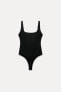 POLYAMIDE BODYSUIT WITH SQUARE NECKLINE