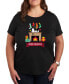 Air Waves Trendy Plus Size Snoopy Fireplace Graphic T-shirt