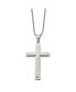 Фото #1 товара Chisel brushed Layered Cross Pendant Ball Chain Necklace
