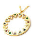 Multi Crystal Starburst Disc Pendant Necklace