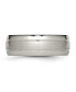 Titanium Brushed and Polished Grooved Wedding Band Ring