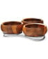 Фото #1 товара Nambe Braid 3 Section Wood Condiment Server