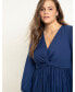 Фото #2 товара Plus Size Knot Front Pleated Skirt Dress