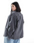 ASOS DESIGN Curve oversized twill jacket in charcoal