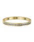 ფოტო #1 პროდუქტის Channel Set White Cubic Zirconia CZ Stackable Bangle Bracelet For Women Prom Weddings Gold Plated Stainless Steel