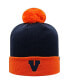 Men's Navy and Orange Virginia Cavaliers Core 2-Tone Cuffed Knit Hat with Pom