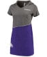 ფოტო #2 პროდუქტის Women's Charcoal and Purple Baltimore Ravens Hooded Mini Dress