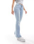 Фото #4 товара Miss Selfridge Petite heart pocket flare jean in bleach wash