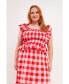 Plus Size Gingham Smocked Top