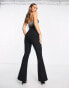 Фото #4 товара ASOS DESIGN corset detail jumpsuit with embellished fringe in black