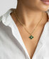 ფოტო #5 პროდუქტის 14K Gold-Plated Green Inlay Clover Necklace