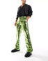 ASOS DESIGN smart flare trousers in lime green sequins