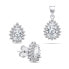 Charming silver jewelry set with zircons SET226W (earrings, pendant)