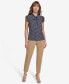 ფოტო #4 პროდუქტის Women's Flutter-Sleeve Dot-Print Blouse