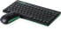 Rapoo 8000 - Mini - Wireless - RF Wireless - QWERTY - Black - Green - Mouse included