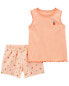 Фото #3 товара Kid 2-Piece Peach Tank & Short Set 4