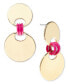 ფოტო #1 პროდუქტის Gold-Tone Disc & Color Ring Drop Earrings, Created for Macy's