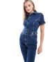 Фото #2 товара Tommy Jeans skinny denim jumpsuit in mid wash